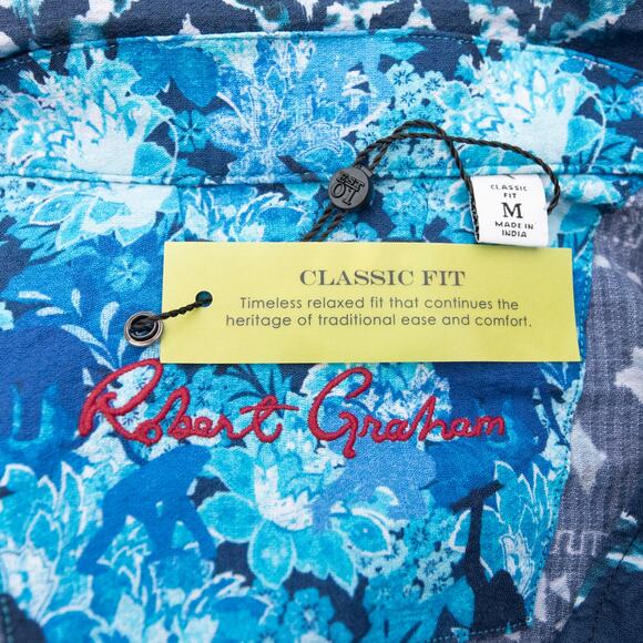 Robert Graham Blue Over Shirt Shacket Size Medium - Picture 5 of 8